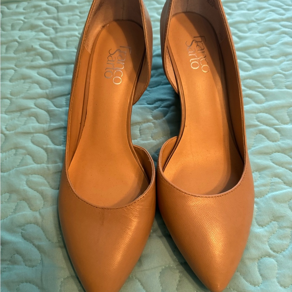 Franco Sarto Brown Leather Wedge Heel